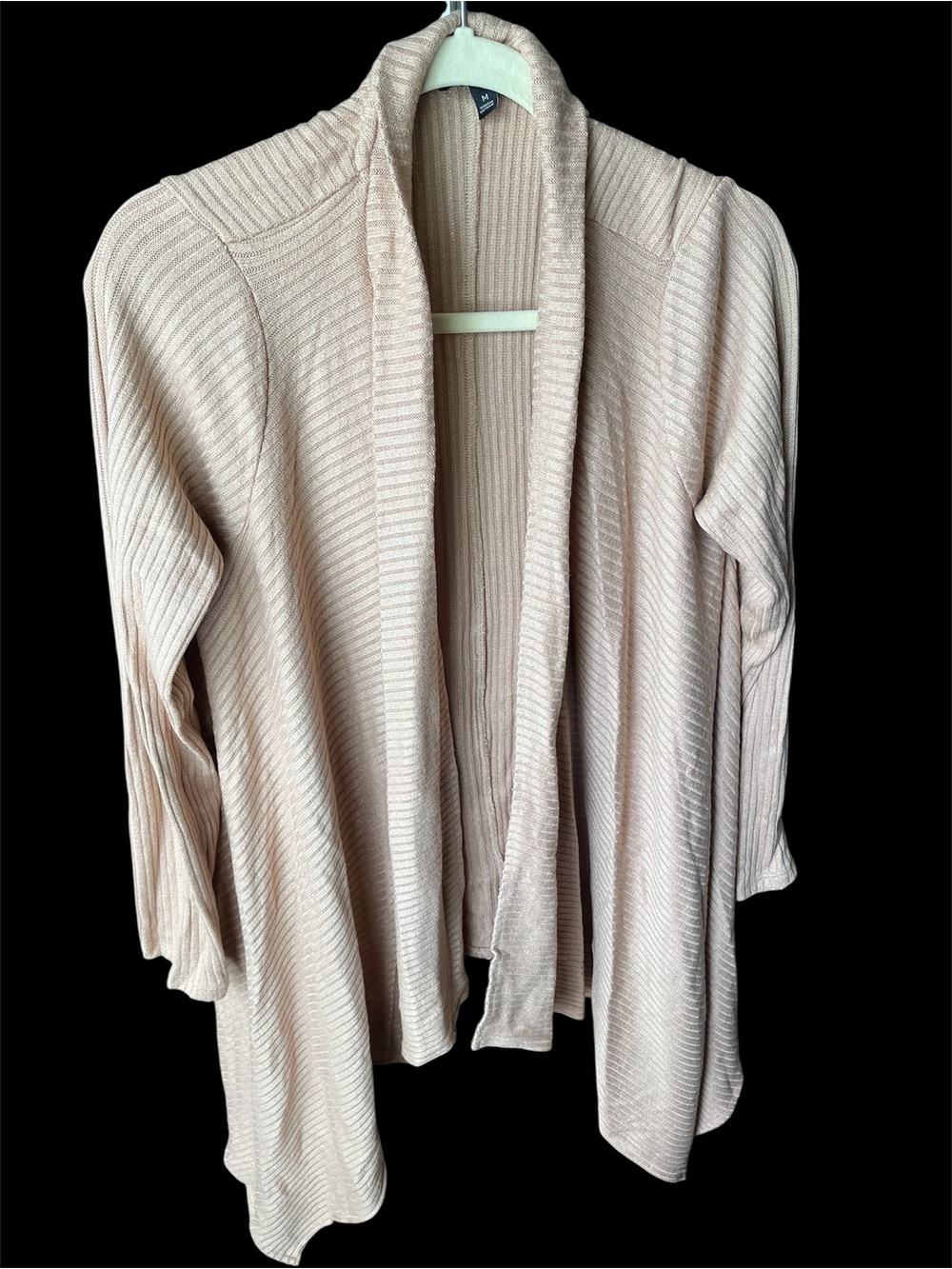 GUC Banana Republic Tan Ribbed Open Front Waterfall Cardigan Sweater - M